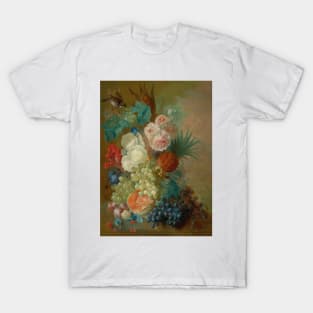 Still Life Of Peonies, A Cock's Comb And Morning Glories by Jan van Os T-Shirt